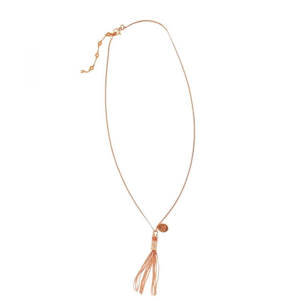 Henri Bendel Rose Gold Tassel Necklace